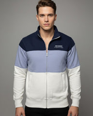 MENS COLOUR BLOCK FLEECE ZIP SWEAT SHIRT
