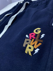 Graphic Embroidered Navy Blue Sweatpants