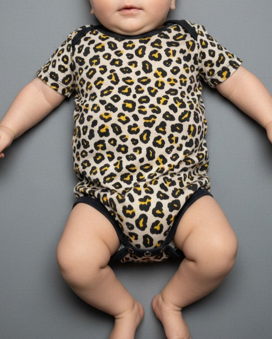 Baby Leopard Print Short Sleeve Romper
