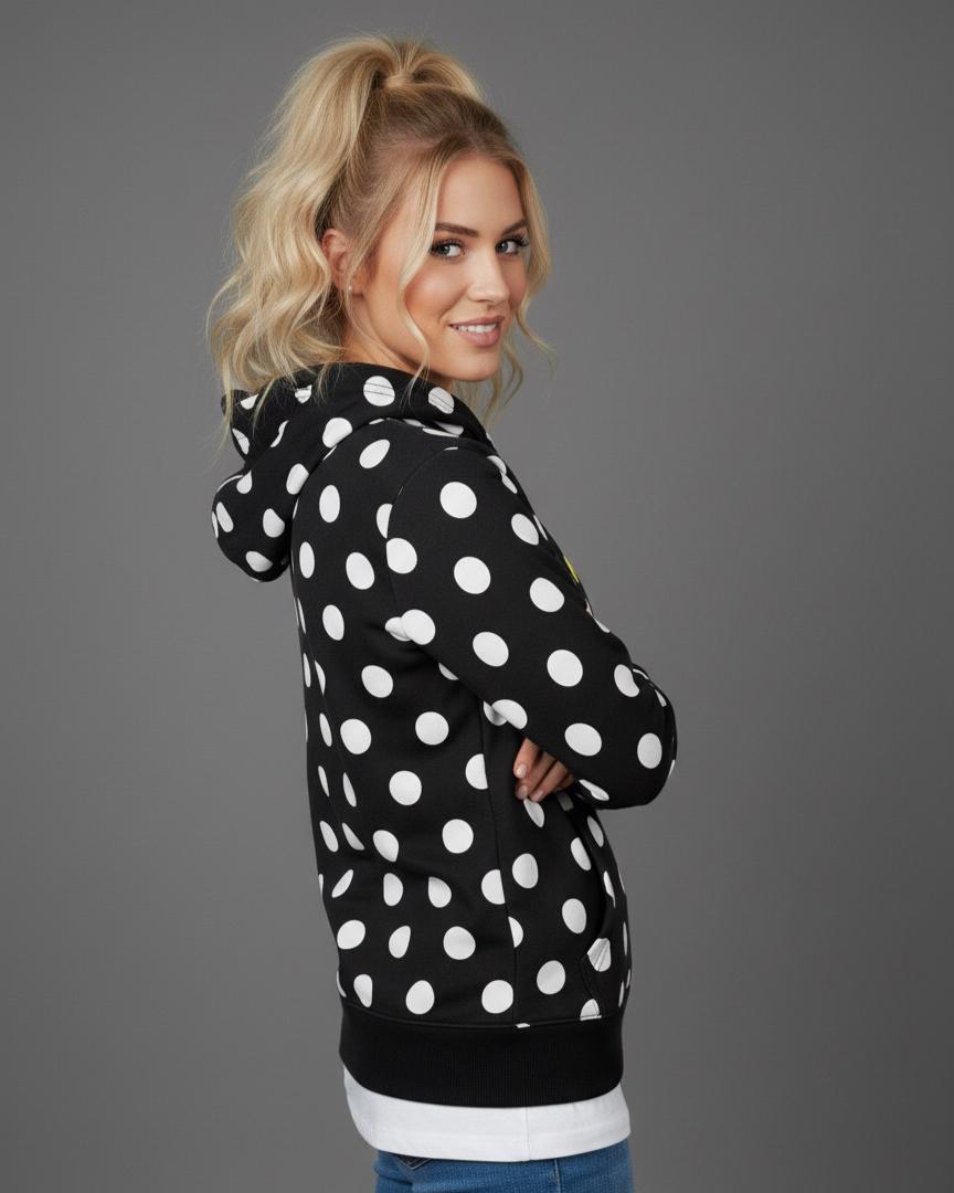 Black and White Polka Dot Pullover Hoodie