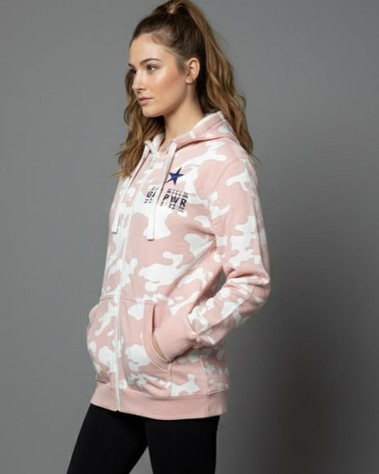 Women's Pink Camo Full-Zip Hoodie