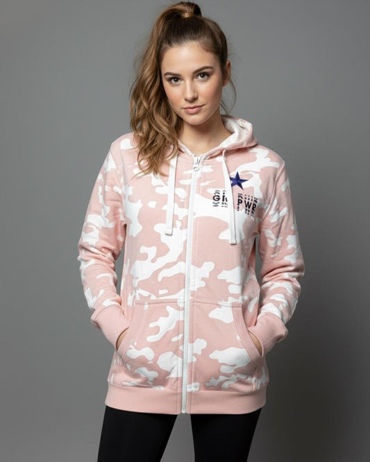 Women's Pink Camo Full-Zip Hoodie