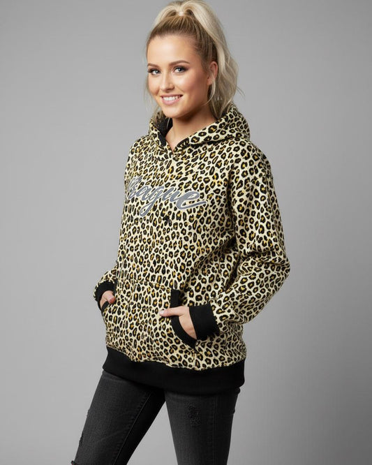 Cheetah Print Pullover Hoodie for Women