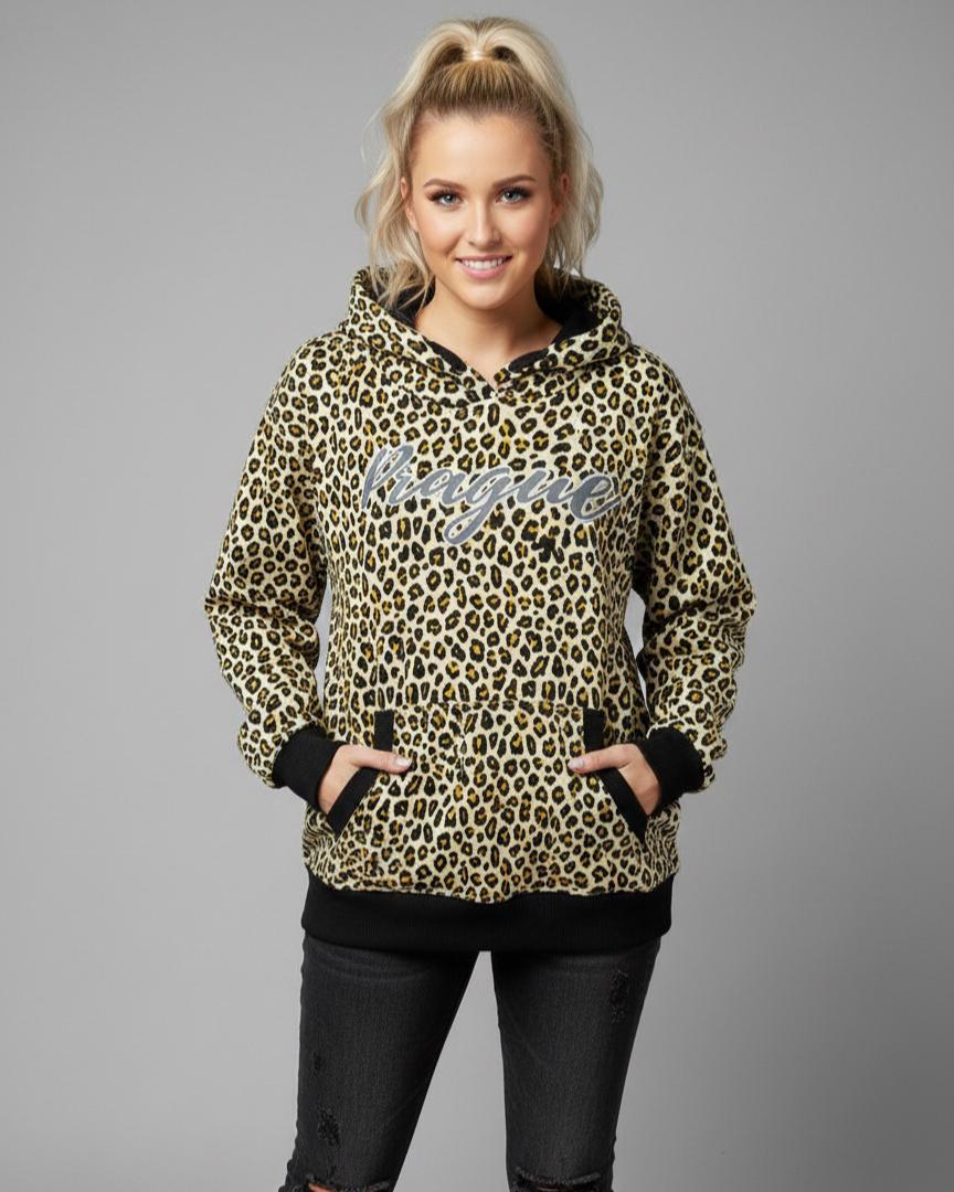 Cheetah Print Pullover Hoodie for Women