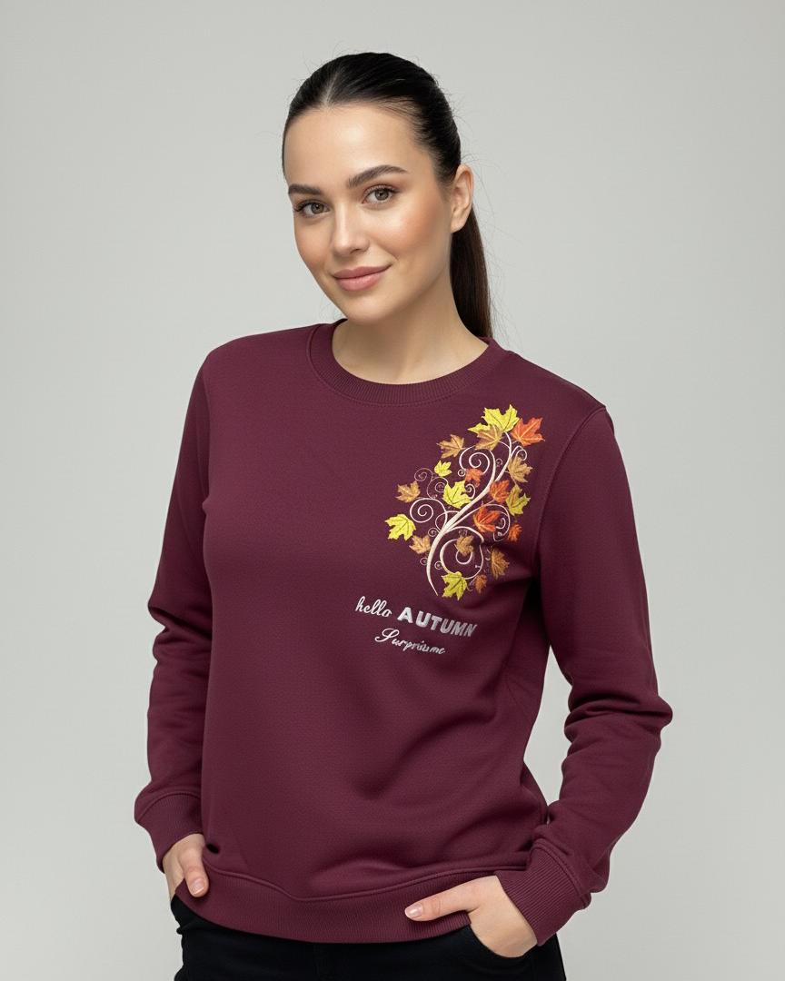 Women's Fleece Embroidered  Sweatshirt