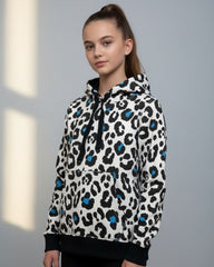 Women's Leopard Print Pullover Hoodie